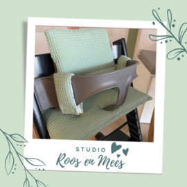 Tripp Trapp kussenset - wafelstof - oud groen