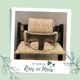 Tripp Trapp kussenset - katoen - bloemetjes roze, blauw en oker