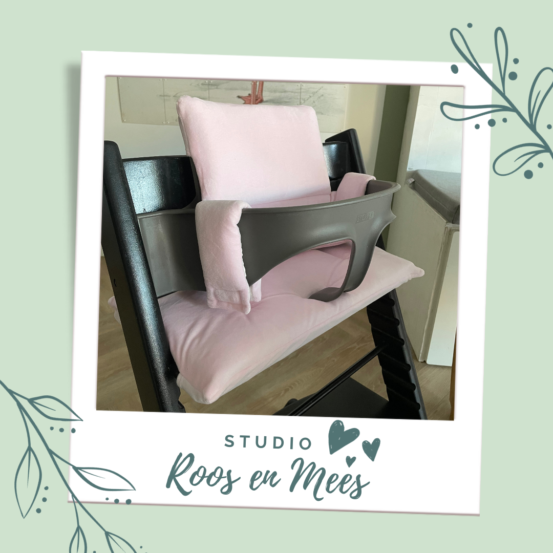 Tripp Trapp kussenset - velours - licht roze