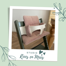 Tripp Trapp kussenset - ribstof - fijne rib oud roze