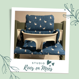 Stokke Steps kussenset - katoen - gansje donker blauw