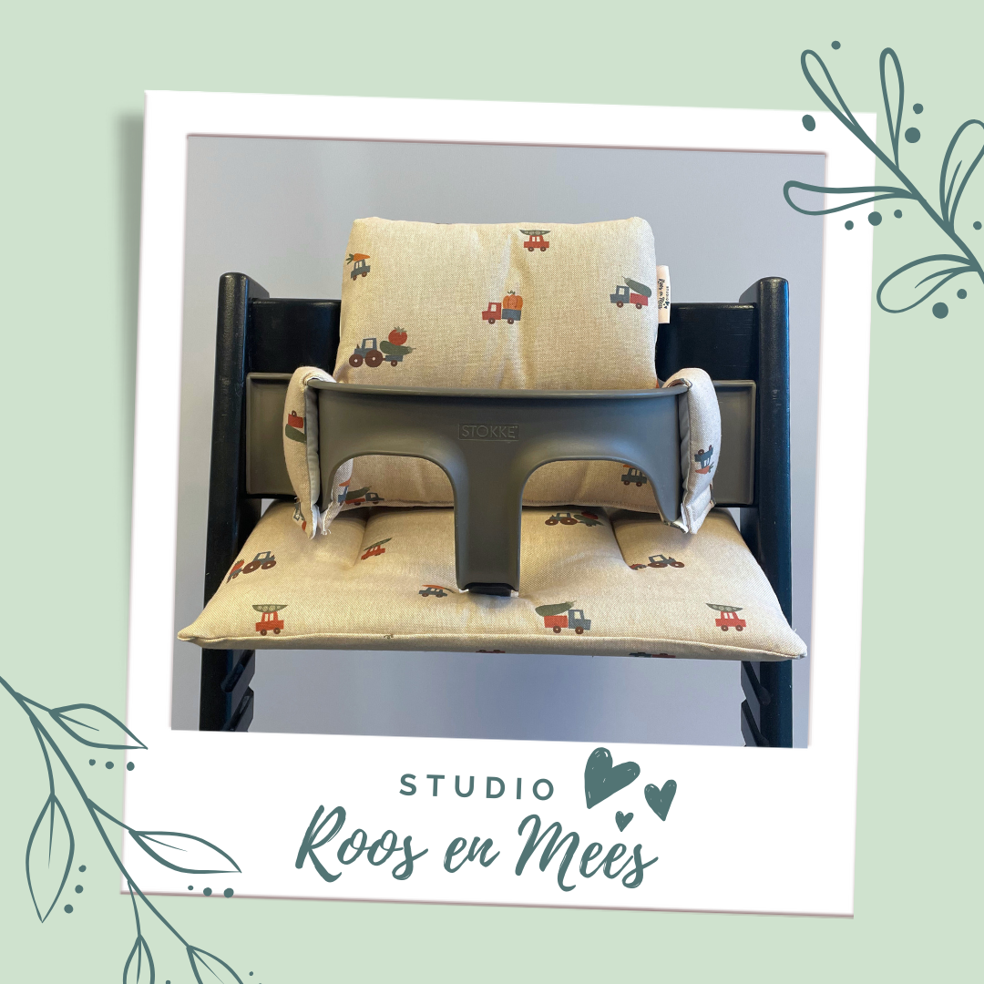 Tripp Trapp kussenset - decoratiestof - voertuigen met groenten