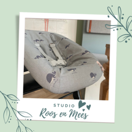 Tripp Trapp newbornset hoes - decoratiestof - baby walvissen op ijsblauw