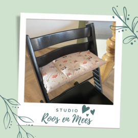 Tripp Trapp los zitkussen - katoen - bosdieren met wasbeer