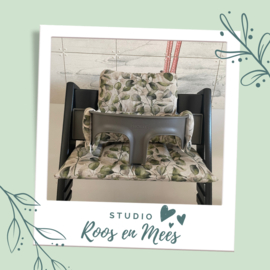 Tripp Trapp kussenset - decoratiestof - aquarel eucalyptus bladeren