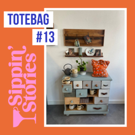 Sippin' Stories - totebag #13 - Polka Dots Rust