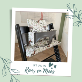 Tripp Trapp kussenset - katoen - jungle met flamingo
