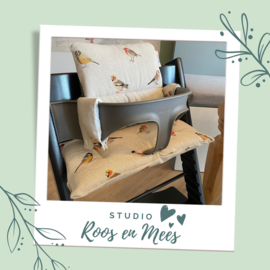 Tripp Trapp kussenset - decoratiestof - vogeltjes