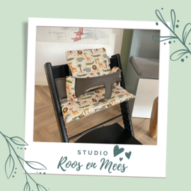Tripp Trapp kussenset - decoratiestof - jungle dieren met krokodil