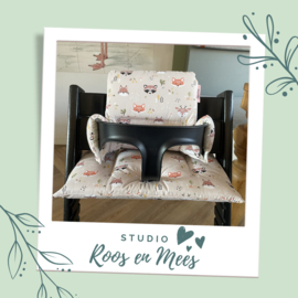 Tripp Trapp kussenset - katoen - bosdieren met wasbeer