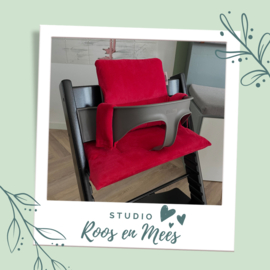 Tripp Trapp kussenset - velours - rood