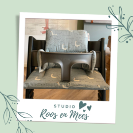 Tripp Trapp kussenset - decoratiestof - ganzen op blauw