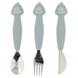 Siliconen eetset 3 stuks - Trixie Mr. Shark