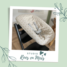 Tripp Trapp newbornset hoes - decoratiestof - gouden waaiers op ecru