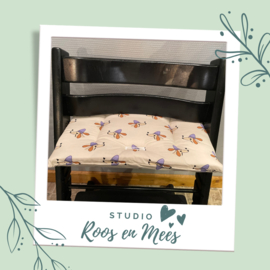 Tripp Trapp los zitkussen - katoen - hondjes met paarse muts