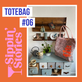 Sippin' Stories - totebag #06 - Luipaard roze
