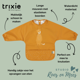 Afwasbaar slabbetje met mouwen - Trixie Mr. Fox