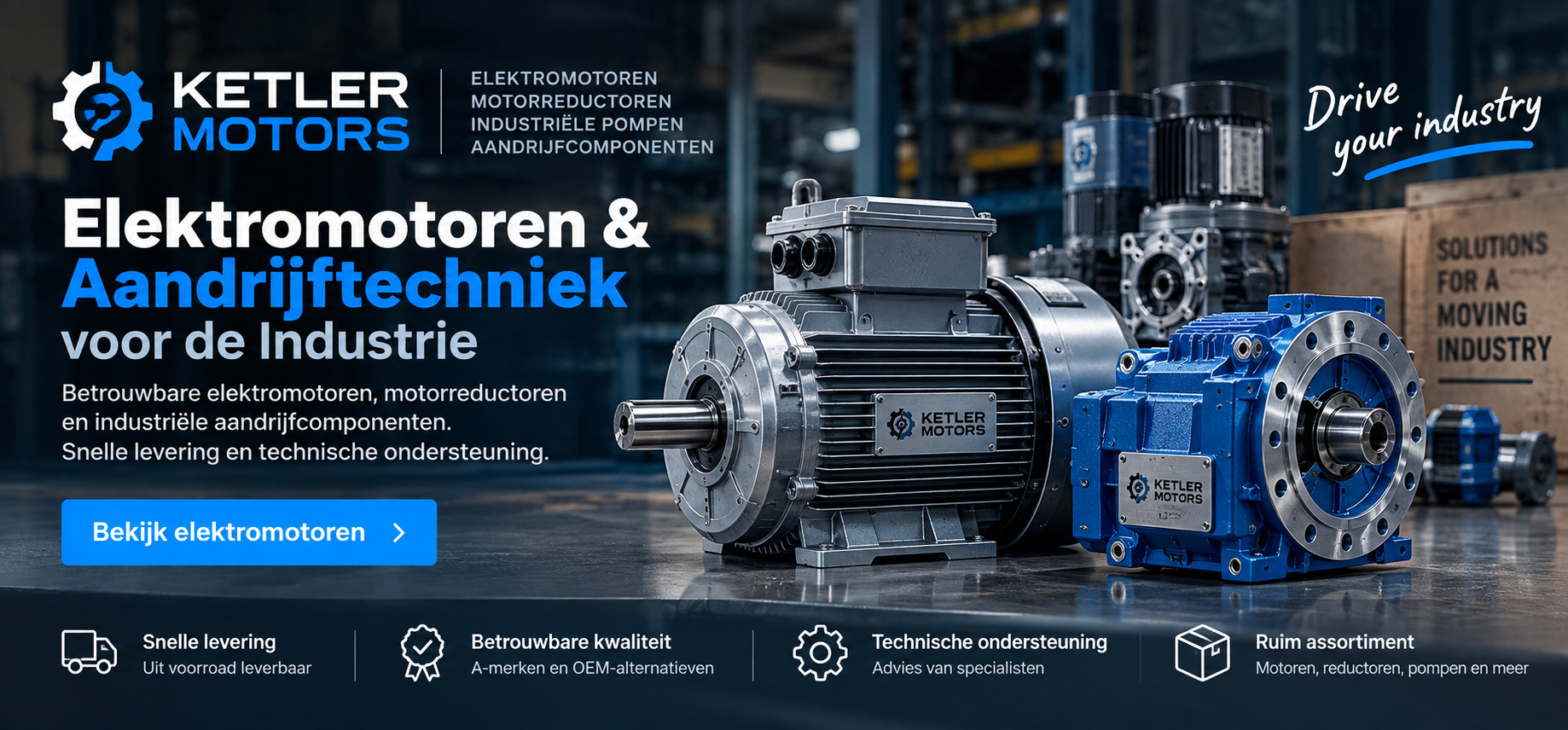 Elektromotoren & Aandrijftechniek voor de Industrie