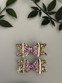 Glitter goud roze