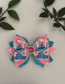 Stitch flowers roze blauw