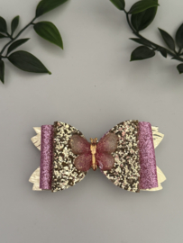 Vlinder roze/goud