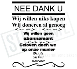 Nee dank u