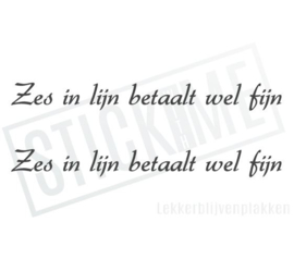 Zes in lijn betaalt wel fijn