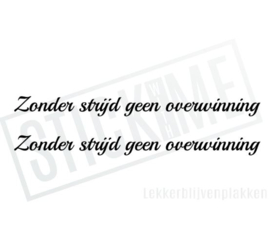 Zonder strijd geen overwinning