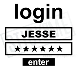 Login Deursticker