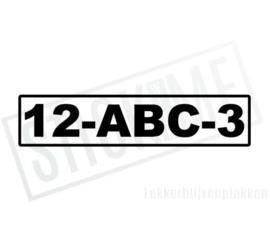 Kenteken Sticker met Kader