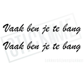 Vaak ben je te bang