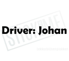 Driver sticker met eigen naam