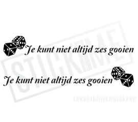 Je kunt niet altijd zes gooien