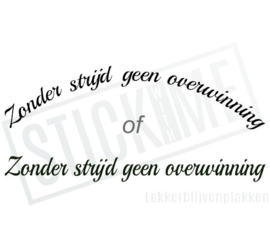 Zonder strijd geen overwinning