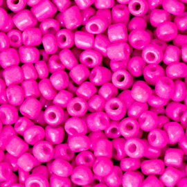 Glaskralen Rocailles || 8/0 (3mm) ||  Neon pink