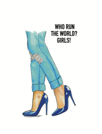 Ansichtkaart || Who run the world? Girls!