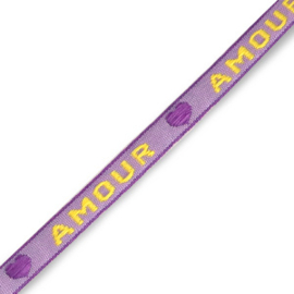 Lint met tekst || "amour" || Purple-yellow