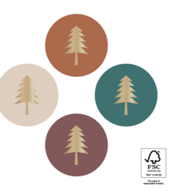 Stickers || kerst || Modern Tree Gold mix