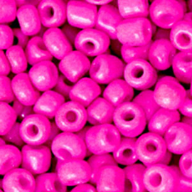 Glaskralen Rocailles || 6/0 (4mm) || Neon hot pink