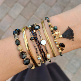 Stainless steel gladde armband / bangle goud