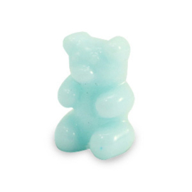 Resin gummy bear kraal 17x11mm turquoise (per stuk)