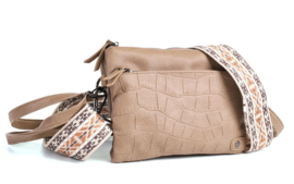 Crossbody en Schoudertas Taupe - Brussel