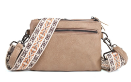 Crossbody en Schoudertas Taupe - Brussel