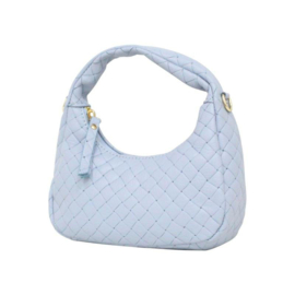 Leren handtas / schoudertas blauw - Bella
