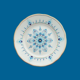 Wandbord blauw, groen en petrol