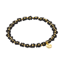 Biba armband bloemen zwart