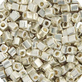 Miyuki square beads cubes 4mm zilver (5 gram)