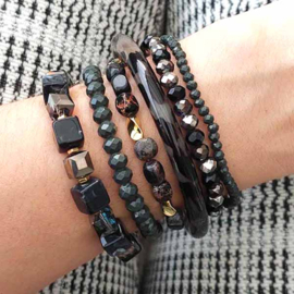 Biba armband zwart zilver - 55397MIX30