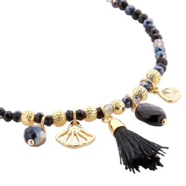Biba armband bedels zwart goud