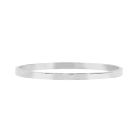 Stainless steel gladde armband / bangle zilver